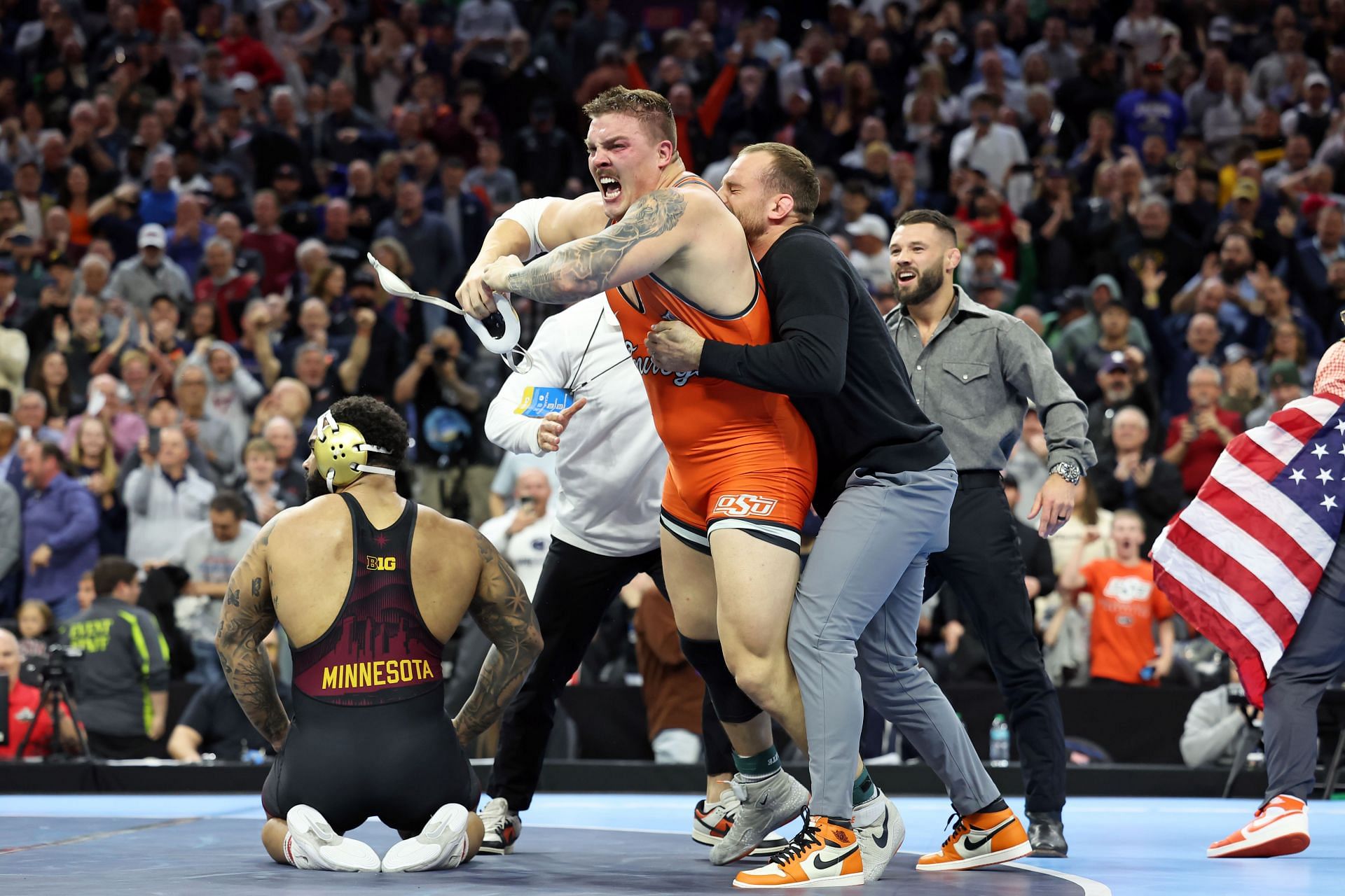 Wyatt Hendrickson at the 2025 NCAA Division I Men's Wrestling Championship - Source: Getty